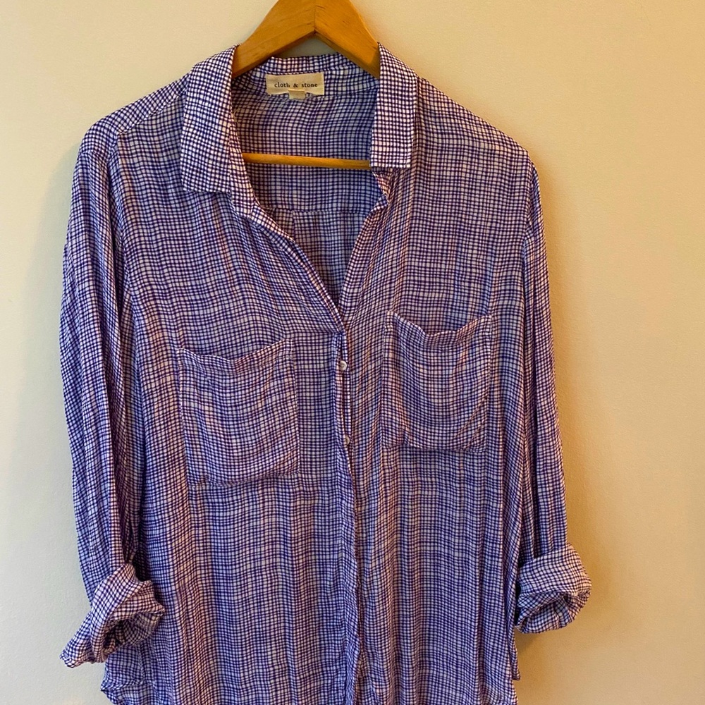 Cloth & Stone plaid blouse